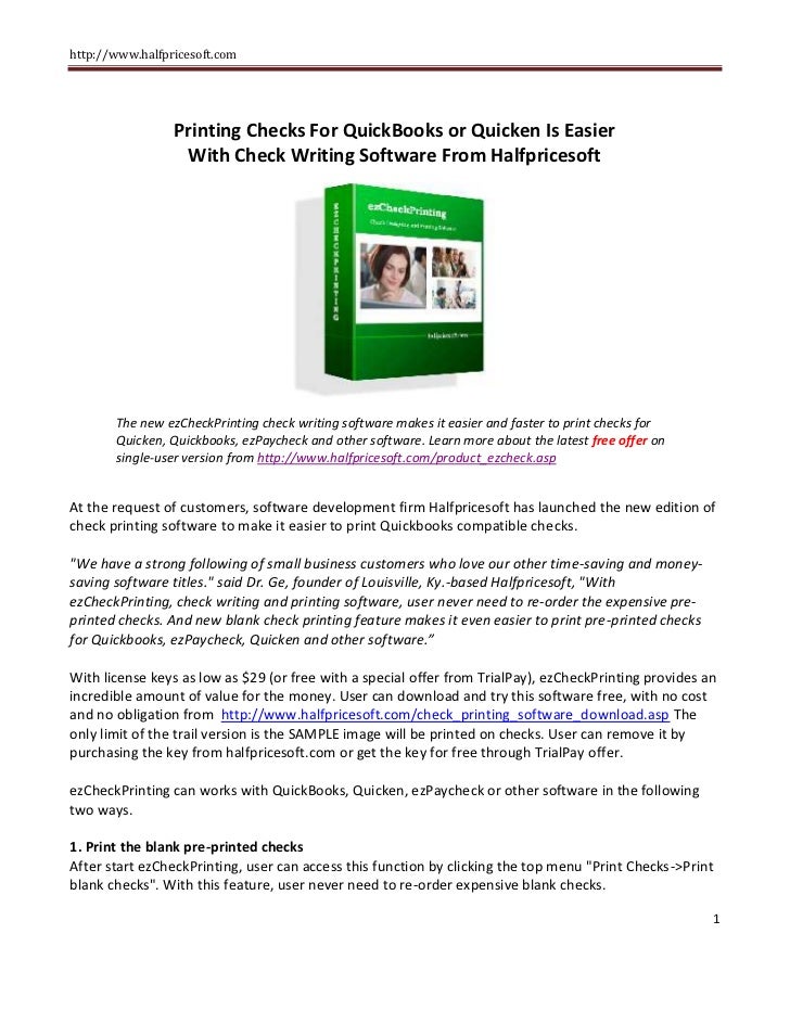 Printing Assessments For QuickBooks or Quicken Is Less difficult With picture relating to Printable Checks for Quickbooks identify Printing Exams For QuickBooks or Quicken Is Less complicated With